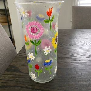 Hand Painted Glass Vase